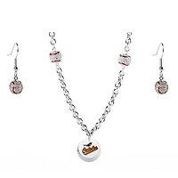 Baltimore Orioles Crystals from Swarovski Baseball Necklace & Earrings