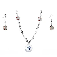 Tampa Bay Rays Crystals from Swarovski Baseball Necklace & Earrings
