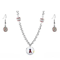 Los Angeles Angels Crystals from Swarovski Baseball Necklace & Earrings
