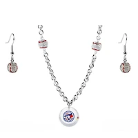 Toronto Blue Jays Crystals from Swarovski Baseball Necklace & Earrings