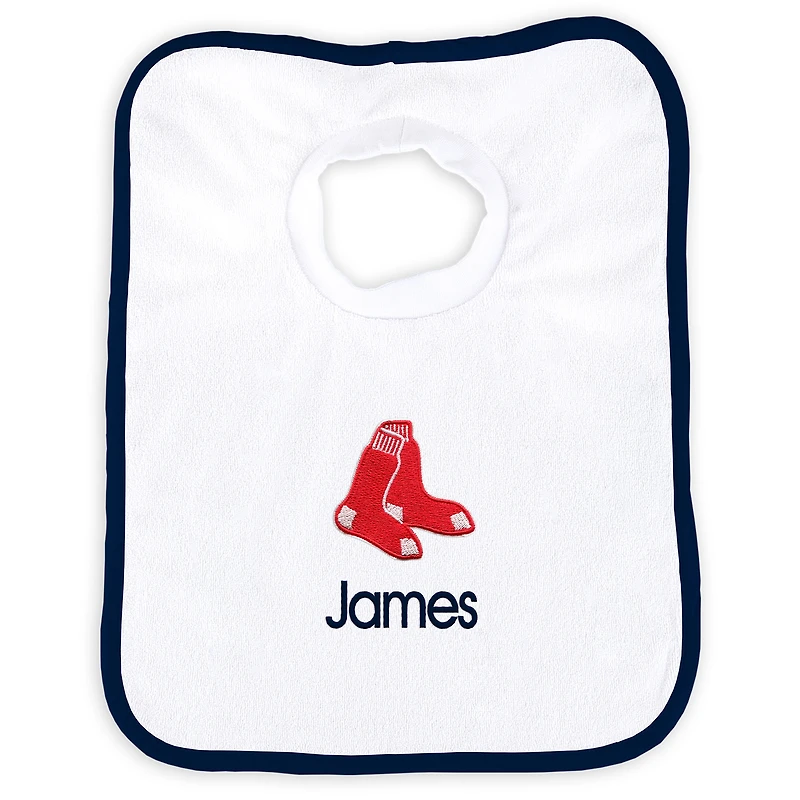 Newborn & Infant White Boston Red Sox Personalized Bib
