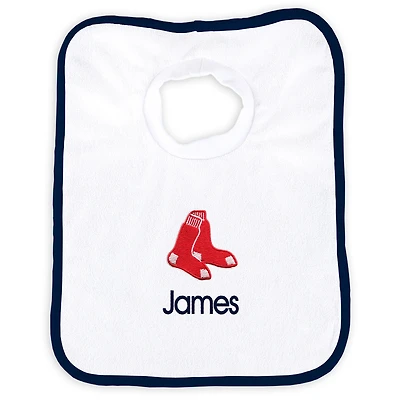 Newborn & Infant White Boston Red Sox Personalized Bib