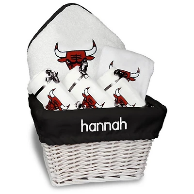 Newborn & Infant White Chicago Bulls Personalized Medium Gift Basket
