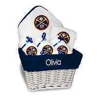 Newborn & Infant White Denver Nuggets Personalized Medium Gift Basket