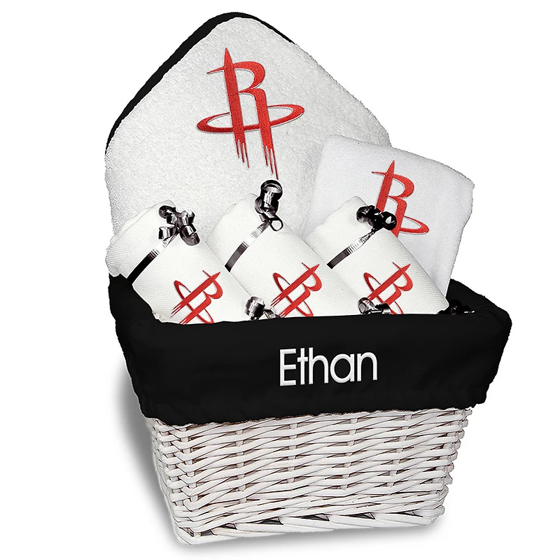 Newborn & Infant White Houston Rockets Personalized Medium Gift Basket