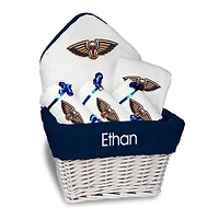Newborn & Infant White New Orleans Pelicans Personalized Medium Gift Basket