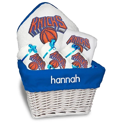 Newborn & Infant White New York Knicks Personalized Medium Gift Basket