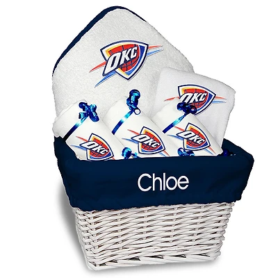 Newborn & Infant White Oklahoma City Thunder Personalized Medium Gift Basket