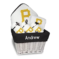 Newborn & Infant White Pittsburgh Pirates Personalized Medium Gift Basket