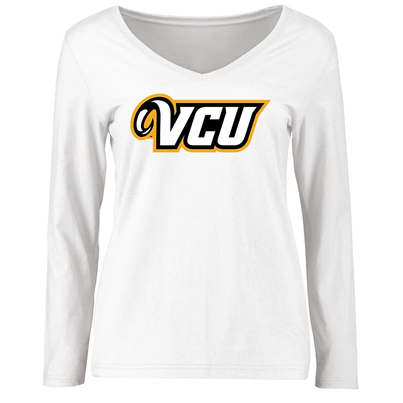 Women's White VCU Rams Primary Logo Long Sleeve T-Shirt