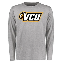 Men's Ash VCU Rams Primary Logo Long Sleeve T-Shirt