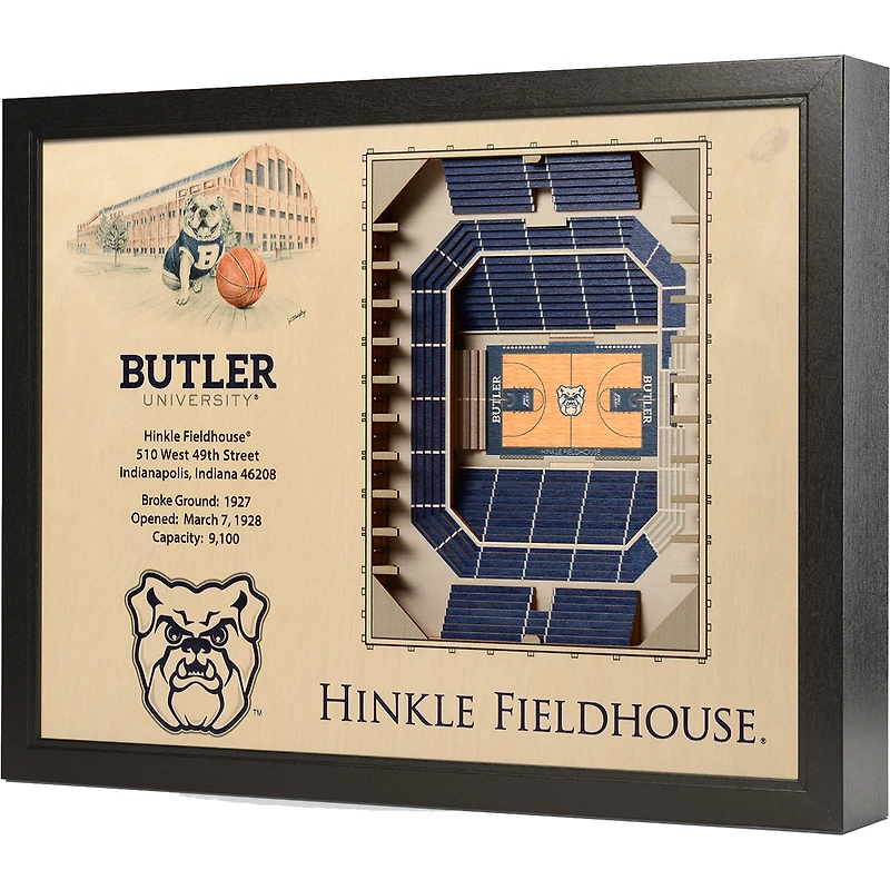 Butler Bulldogs 25.5" x 19.5" Hinkle Fieldhouse Stadium Views Wall Art