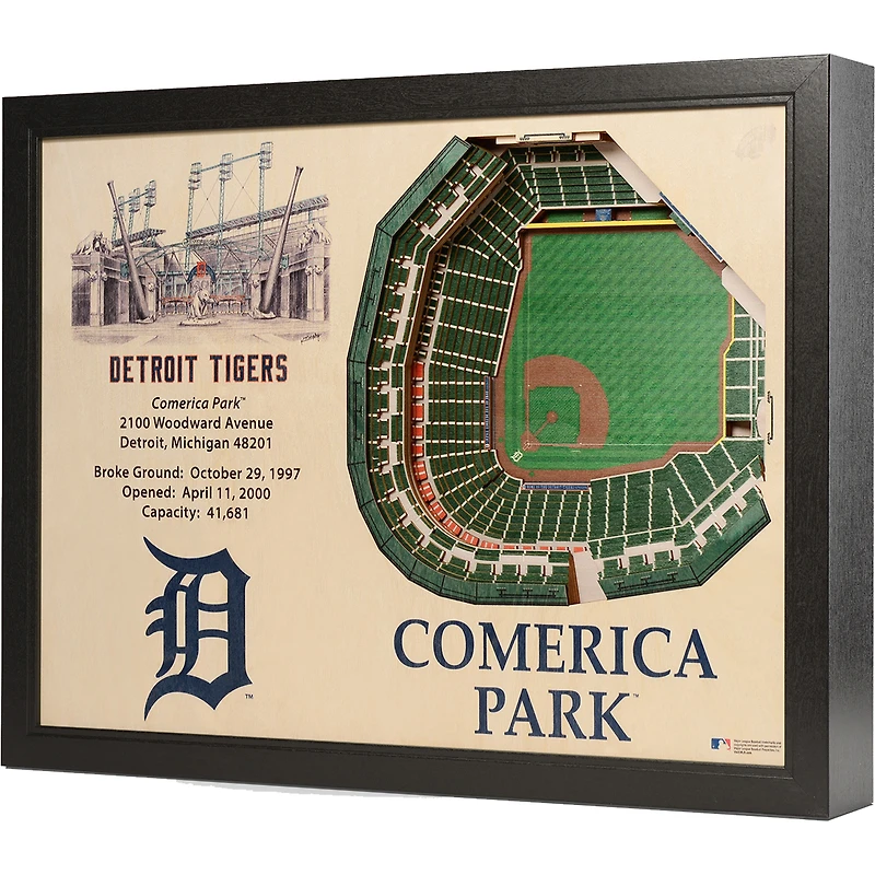 Detroit Tigers 25.5" x 19.5" Comerica Park Stadium Views Wall Art