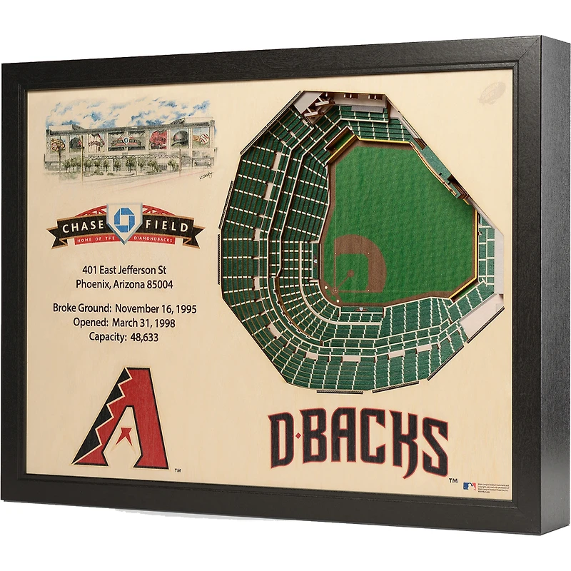Arizona Diamondbacks 25.5" x 19.5" Chase Field Stadium Views Wall Art
