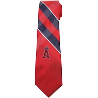 Men's Red Los Angeles Angels Woven Poly Grid Tie