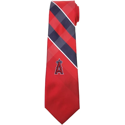 Men's Red Los Angeles Angels Woven Poly Grid Tie