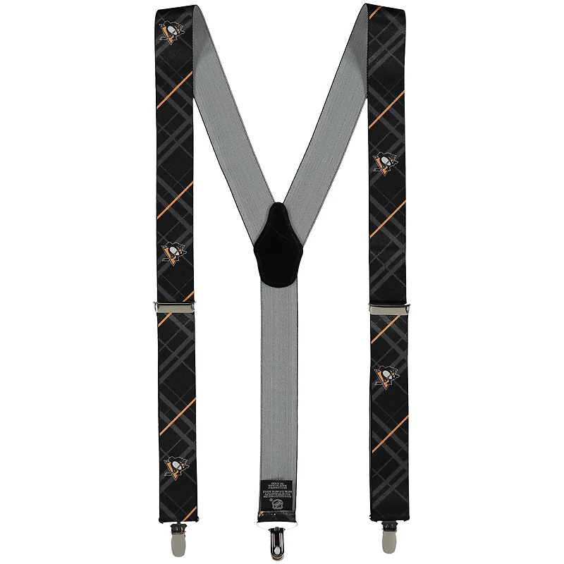 Men's Black Pittsburgh Penguins Suspenders