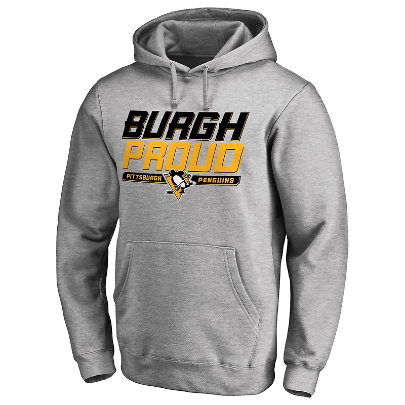 Men's Ash Pittsburgh Penguins Hometown Collection Burgh Proud Pullover Hoodie