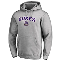Men's Ash James Madison Dukes Proud Mascot Pullover Hoodie