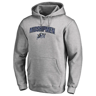 Men's Ash Navy Midshipmen Proud Mascot Pullover Hoodie