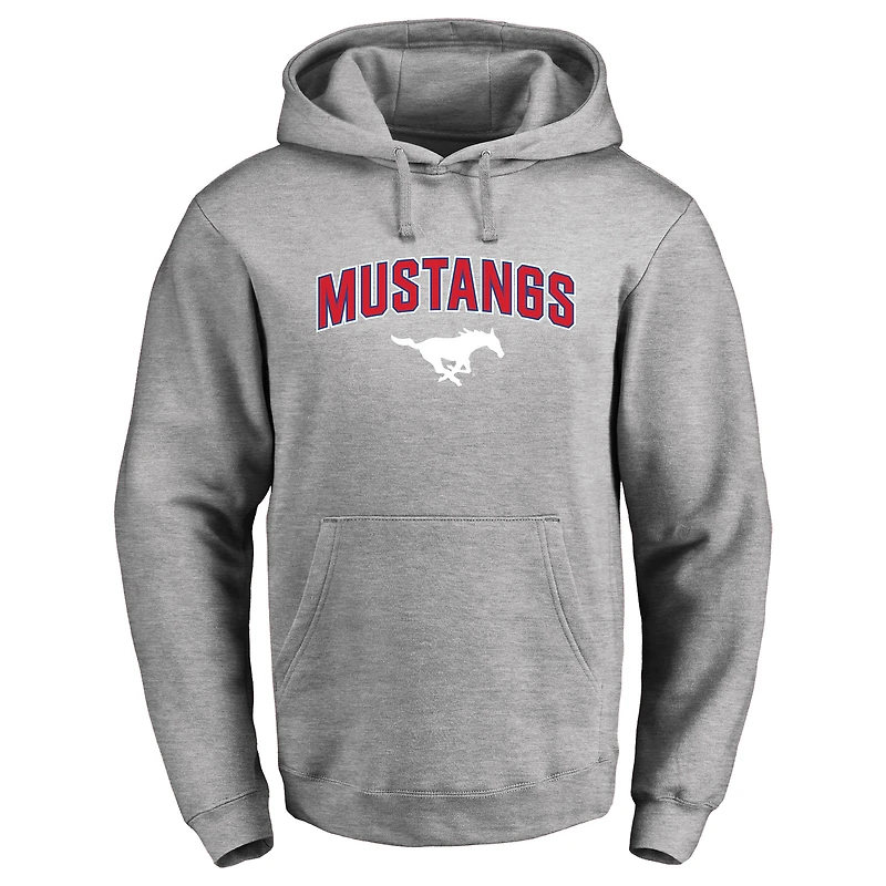 Men's Ash SMU Mustangs Proud Mascot Pullover Hoodie