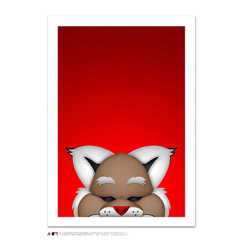Arizona Diamondbacks Baxter the Bobcat 14" x 20" Minimalist Mascot Art Giclee