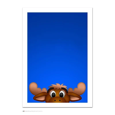 Seattle Mariners Mariner Moose 14" x 20" Minimalist Mascot Art Giclee
