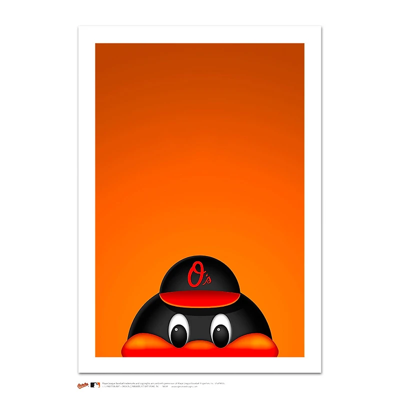 Baltimore Orioles Oriole Bird 14" x 20" Minimalist Mascot Art Giclee