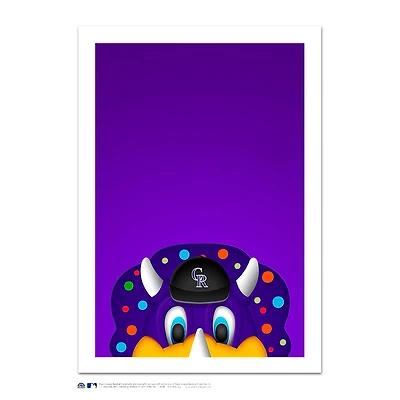 Colorado Rockies Dinger 14" x 20" Minimalist Mascot Art Giclee