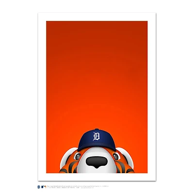 Detroit Tigers Paws 14" x 20" Minimalist Mascot Art Giclee