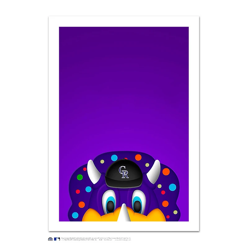 Colorado Rockies Dinger 24" x 32" Minimalist Mascot Art Giclee