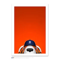 Detroit Tigers Paws 24" x 32" Minimalist Mascot Art Giclee
