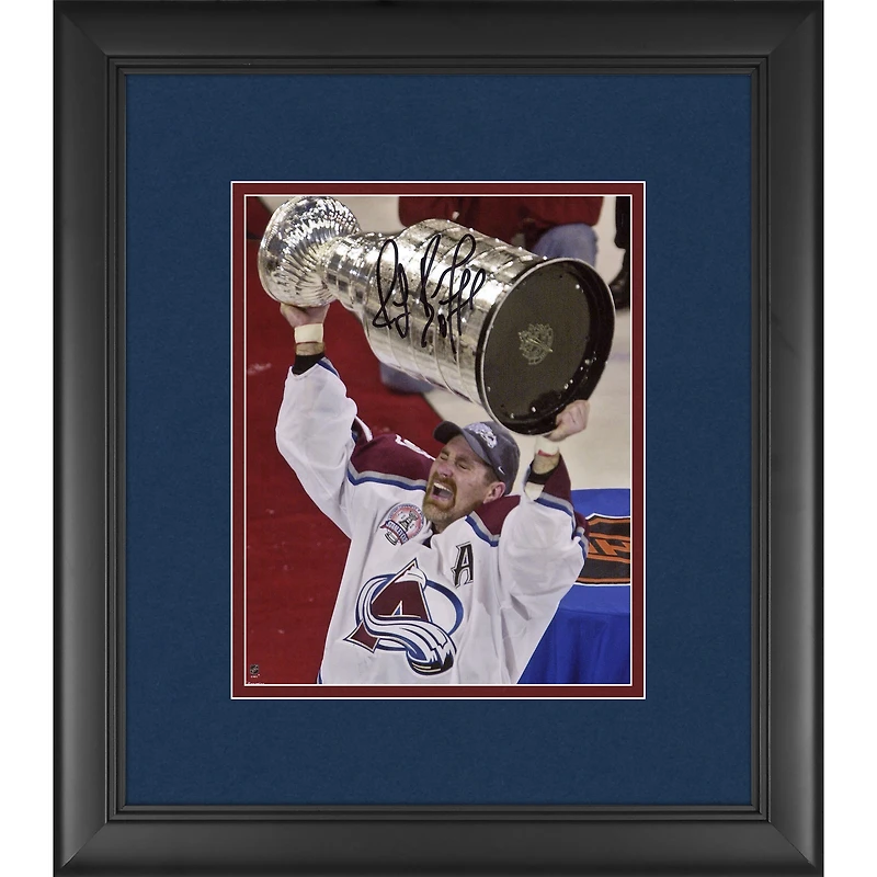 Ray Bourque Colorado Avalanche Framed Autographed 8" x 10" Raising Stanley Cup Photograph