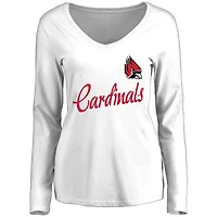 Women's White Ball State Cardinals Dora Long Sleeve T-Shirt