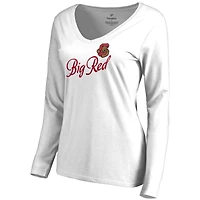 Women's White Cornell Big Red Dora Long Sleeve T-Shirt