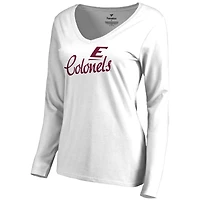 Women's White Eastern Kentucky Colonels Dora Slim Fit Long Sleeve T-Shirt