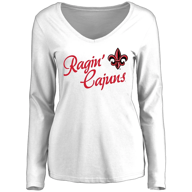Women's White Louisiana-Lafayette Ragin Cajuns Dora Long Sleeve T-Shirt