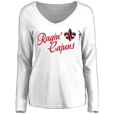 Women's White Louisiana-Lafayette Ragin Cajuns Dora Long Sleeve T-Shirt