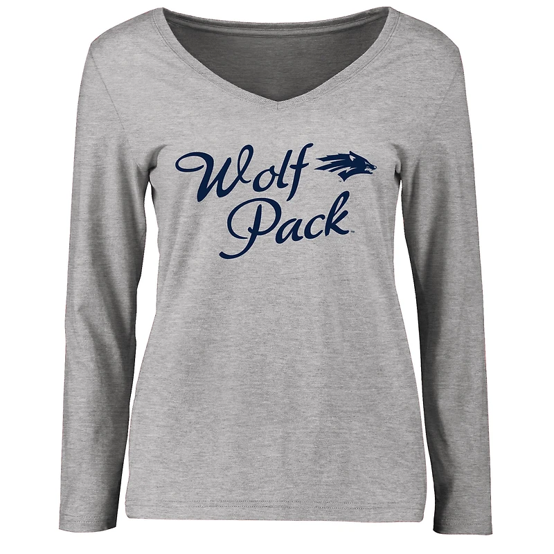 Women's Ash Nevada Wolf Pack Dora Long Sleeve T-Shirt