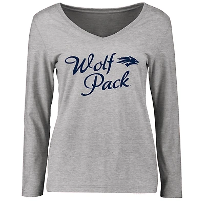 Women's Ash Nevada Wolf Pack Dora Long Sleeve T-Shirt