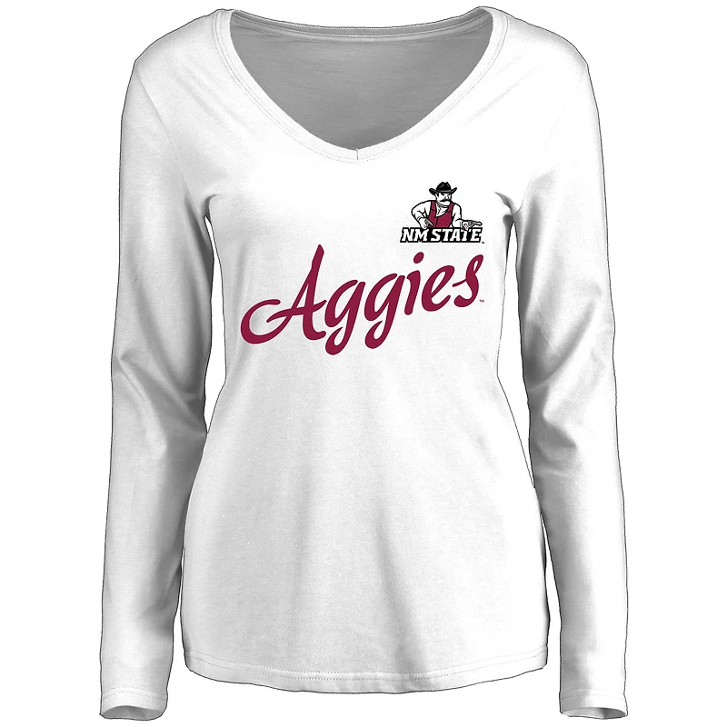 Women's White New Mexico State Aggies Dora Long Sleeve T-Shirt