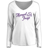 Women's White TCU Horned Frogs Dora Long Sleeve T-Shirt