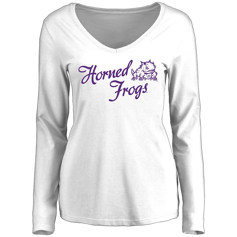 Women's White TCU Horned Frogs Dora Long Sleeve T-Shirt
