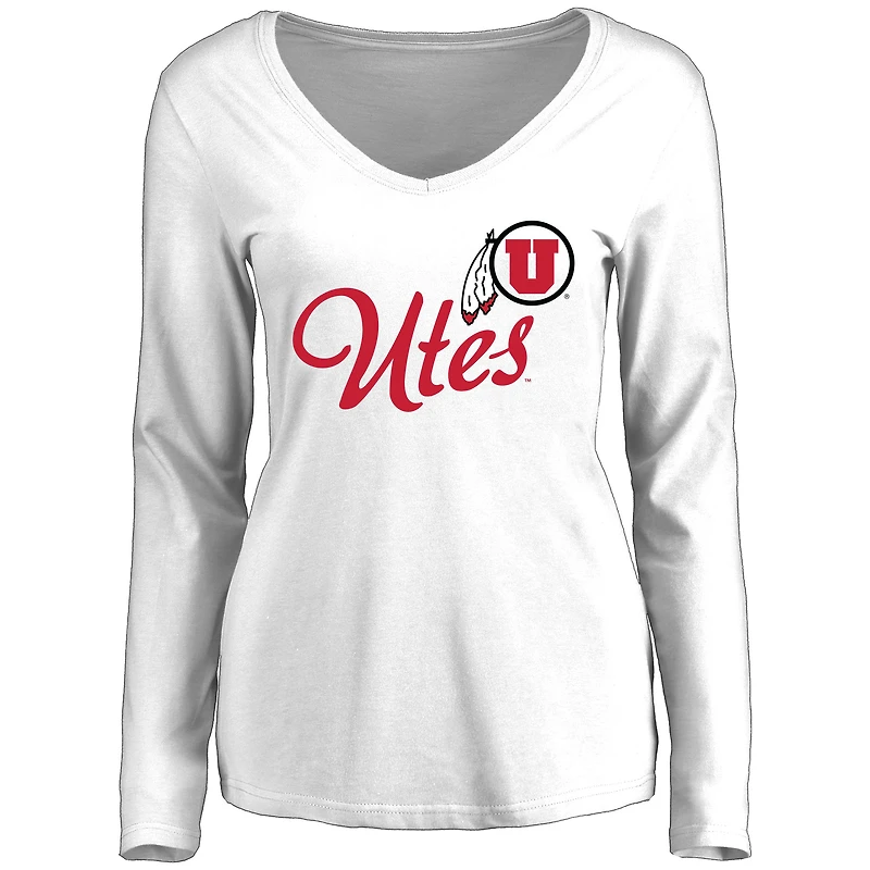 Women's White Utah Utes Dora Long Sleeve T-Shirt