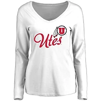 Women's White Utah Utes Dora Long Sleeve T-Shirt