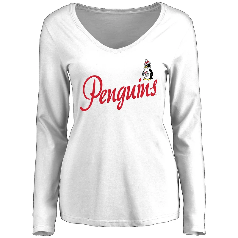 Women's White Youngstown State Penguins Dora Long Sleeve T-Shirt