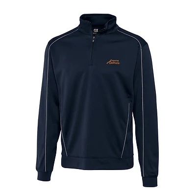 Men's Cutter & Buck Navy Houston Astros Half-Zip DryTec Edge Pullover Jacket