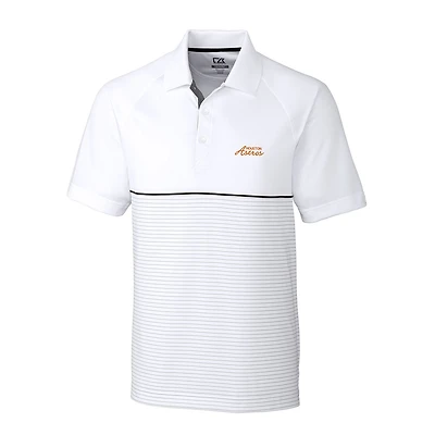 Men's Cutter & Buck White/Gray Houston Astros Junction Stripe DryTec Polo