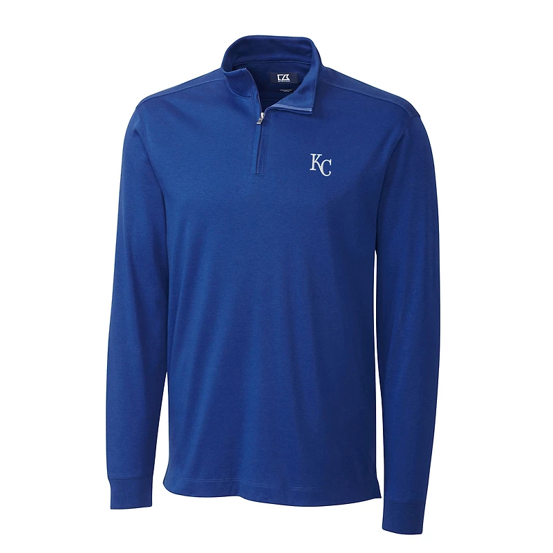 Men's Cutter & Buck Royal Kansas City Royals Belfair Half-Zip Pullover Jacket