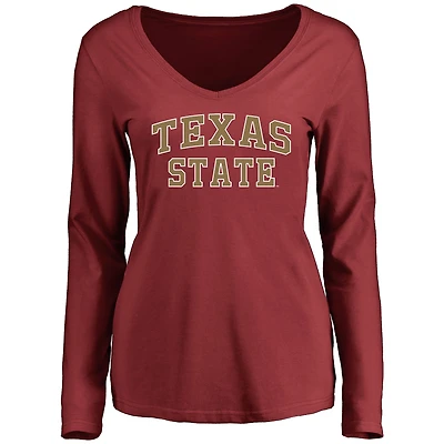 Women's Maroon Texas State Bobcats Everyday Long Sleeve T-Shirt